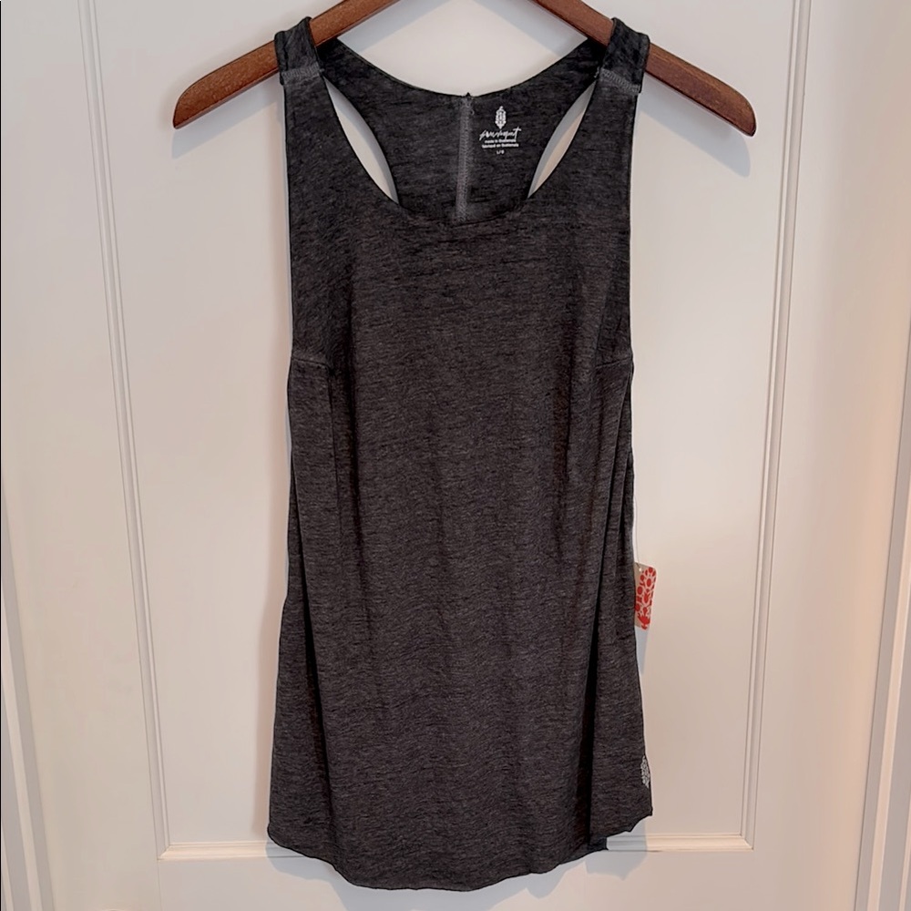 NWT FP Movement by Free People racerback muscle tank top in heathered black